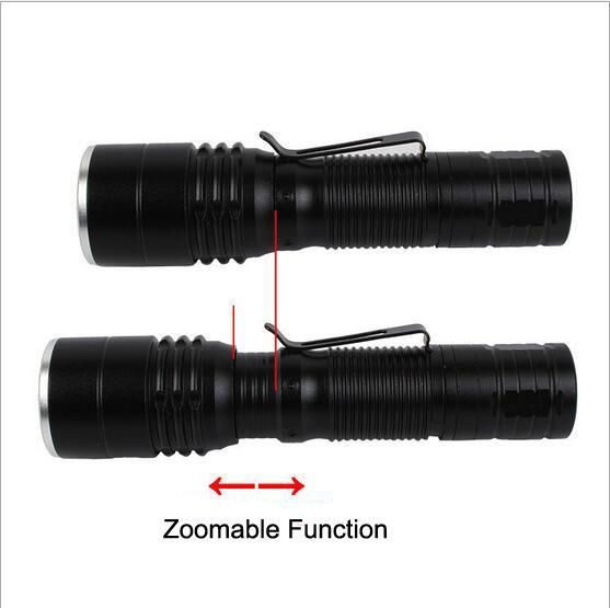 C81 Portable Mini LED Zoom Flashlight Torch with Pen Clip