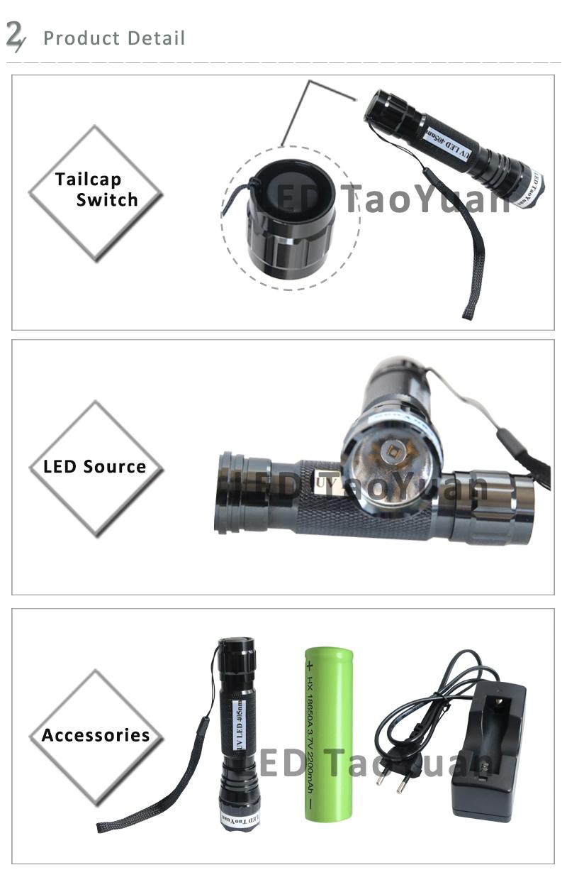Purple UV LED Flashlight 3W