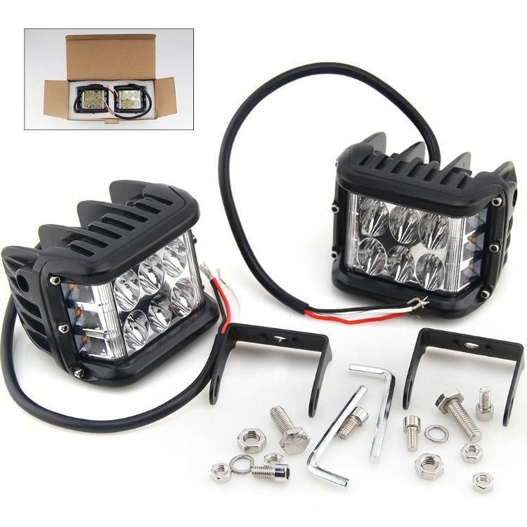 12V LED Driving Lamp Dual Color Strobe Offroad LED Work Lights for Jeep Trucks Tractor