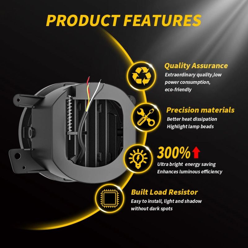 Dxz 12V Axl 4LED 40W LED Driving Fog Lights with Aperture for 4X4 Offroad Jeep Wrangler Motorcycle Bicycle