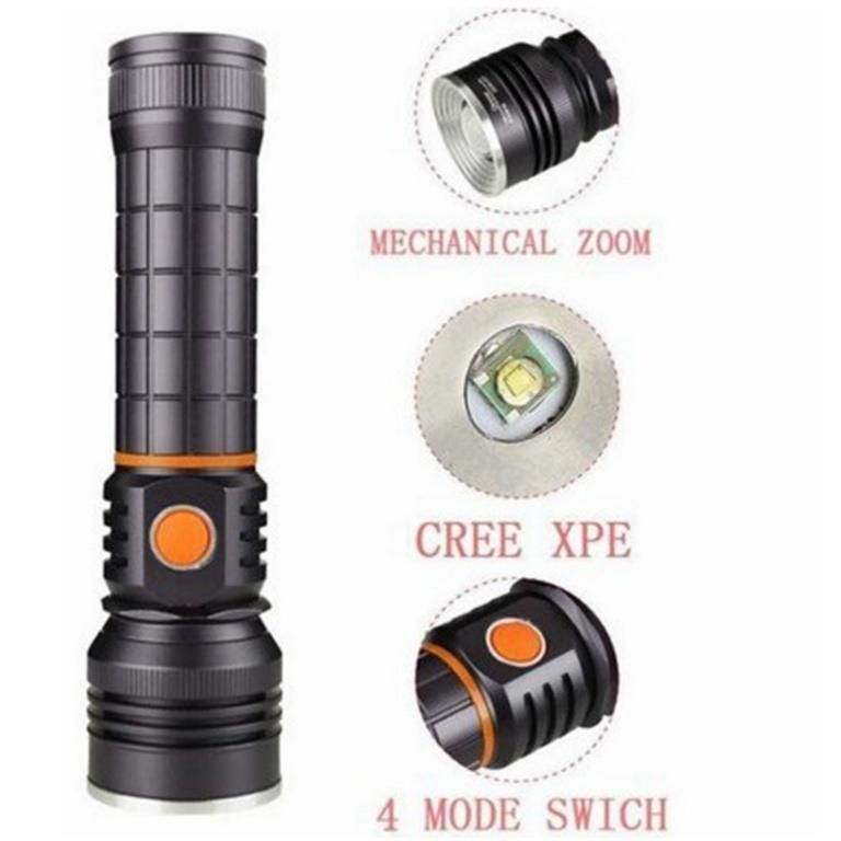 Hot Sale Portable LED Torch Lamp Powerful 10W Torch Light with Magnetic Base Zoomable Tactical Flashlights 800 Lumen Rechargeable LED Flashlight