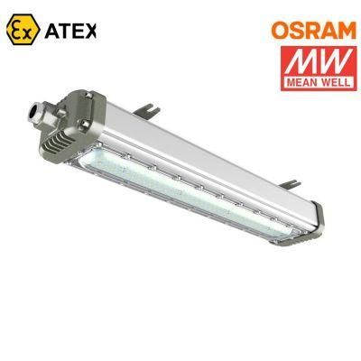 600mm 1200mm 20W~120W Explosion Proof LED Work Lights Linear Strip Lighting for Harsh Hazardous Class 1 Division 2 Zone1 Zone2 Atex Certificate