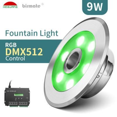 9W 24V IP68 Waterproof RGB DMX512 Control Water Fountain Lights LED Underwater Fountain Light