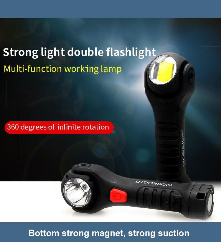 New Portable Work Lamp Adjust 360 Drgee Car Repair Inspection USB Magnetic LED Rechargeable Work Light