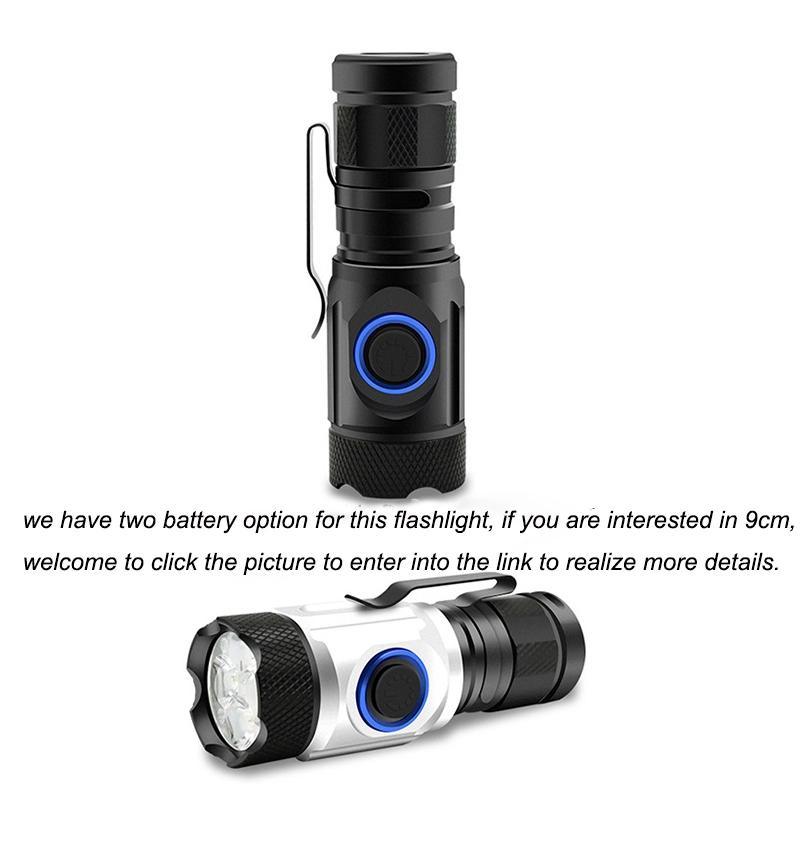 Pocket Clip Tactical LED Flashlights Torch Lights Xpg3 USB Rechargeable 18650 Battery