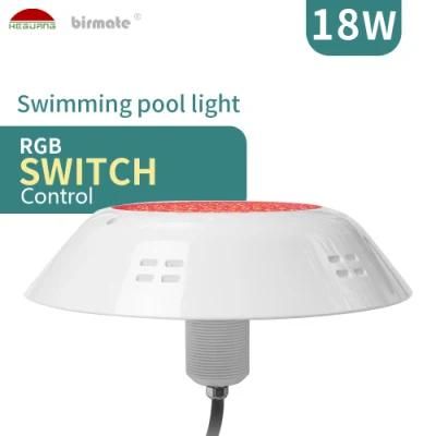 RGB Switch Control AC12V 18W IP68 Waterproof LED Wall Mount Concrete LED Vinyl Swimming Pool Light