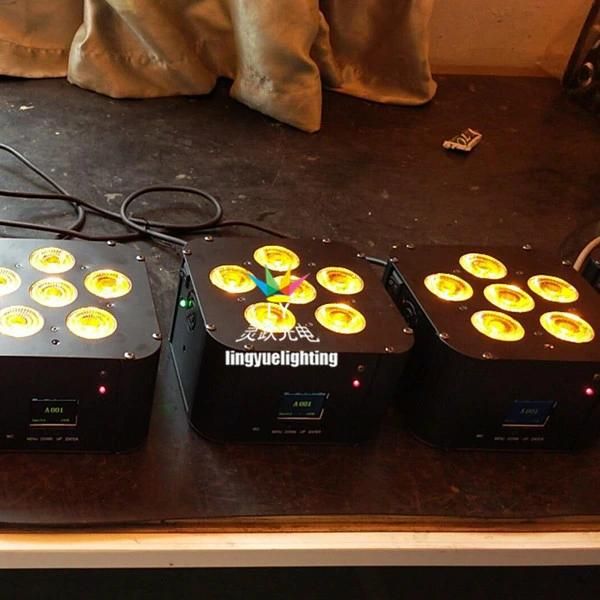 6PCS Rgbwap 6in1 Battery Wireless DMX512 LED PAR Can