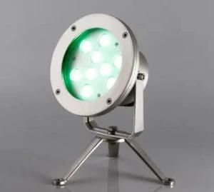 304 Stainless Steel 9W 18W 27W Changeable Color LED Underwater Spot Light with Mounting Base