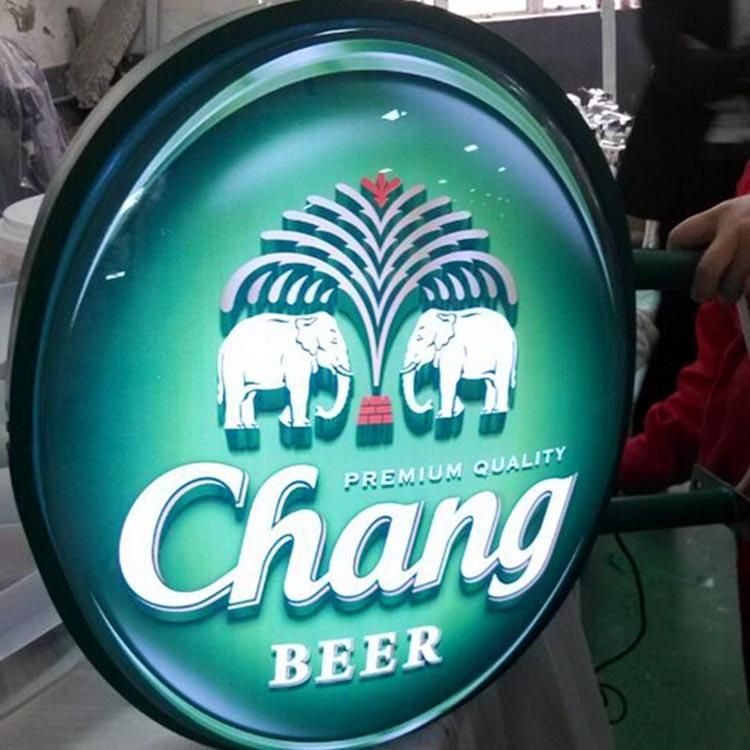 Outdoor Chang Beer Sign Board Advertising Signage 3D Logo Names Bottle Top Light Box