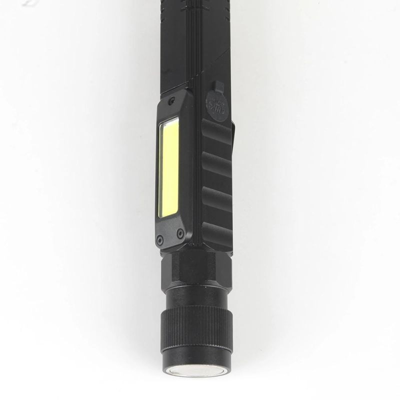 Yichen New Design Rechargeable LED Flashlight with Dual Emergency Light and Rotation Head