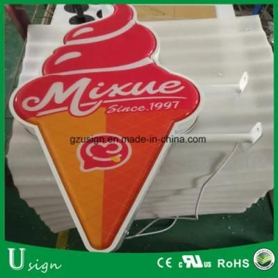 Outdoor Ice Cream Light Box Signage Restaurant Lightbox Sign