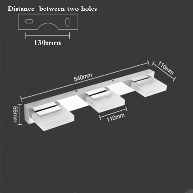 Acrylic LED Mirror Headlamp 2/3/4 Heads Toilet Stainless Steel Bathroom Lamp (WH-MR-35)