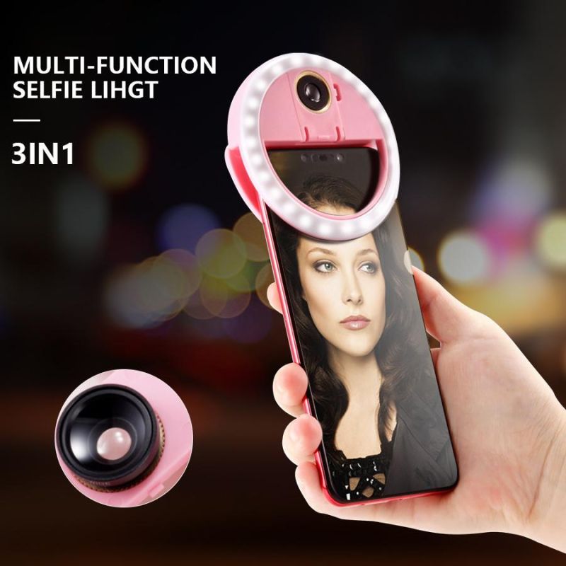 Portable USB Charging LED Phone Rechargeable Fill Selfie Ring Light Hot Sale Products