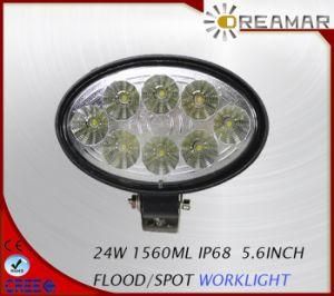 24W 5.6inch LED Spot Driving Light for Offroad 6000K, IP68 Ce Rhos