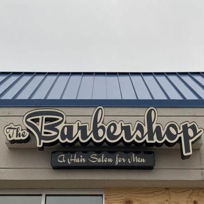 Illuminated Barber Advertising Signboard Restaurant Logo Letter Sign