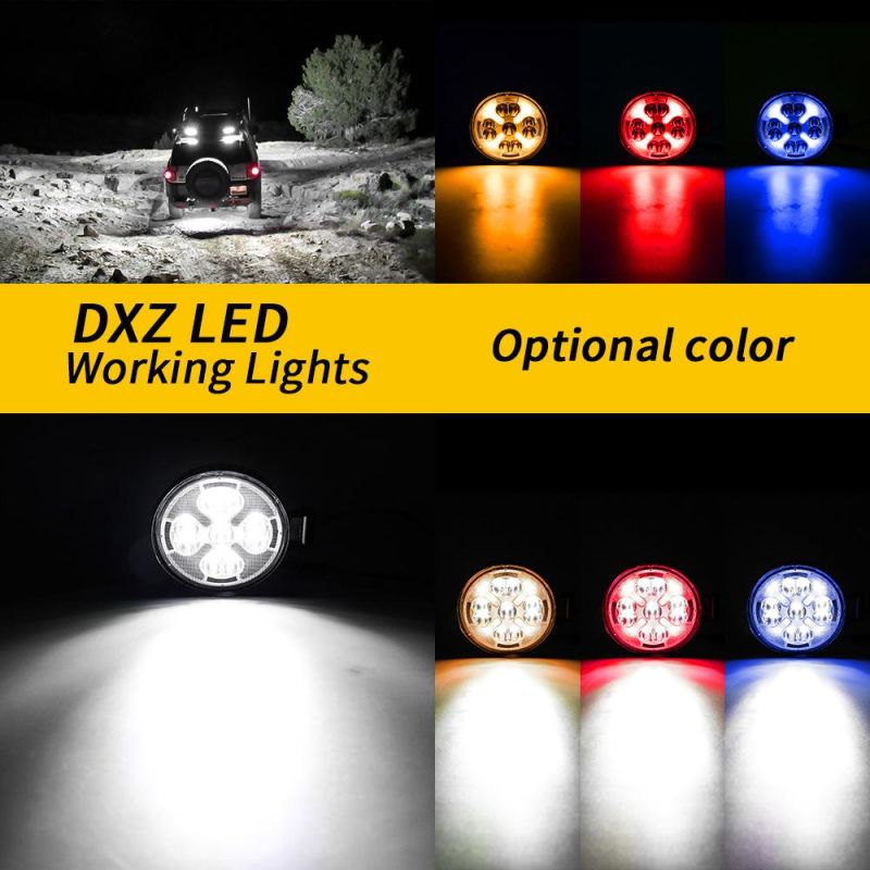 Dxz Car LED Work Light Bar 4X4 Offroad Headlight 21SMD Double Color Spotlights for SUV ATV Motorcycle Flashing
