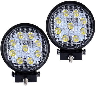 Round 27W LED Work Light Offroad Spot Flood Light Working Headlamps for Automotive Agricultural Machinery