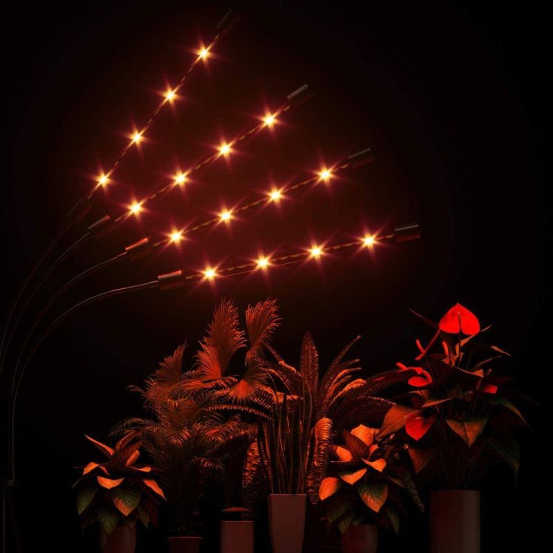 80W Full Spectrum Plant LED Grow Lights for Indoor Plants with Tripod Stand,Adjustable Gooseneck 15-55inch,10 Dimmable Brightness, 4/8/12h Timer, 4 Switch Modes