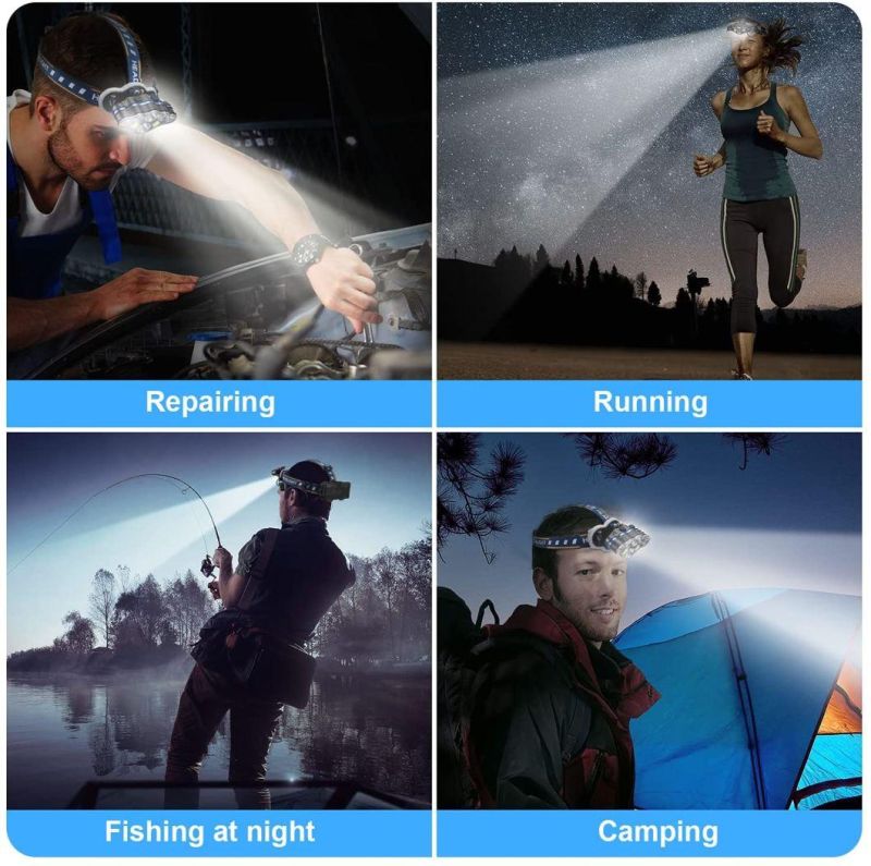 8modes 8 LED Waterproof Head Torch 18650 Headlight Headlamp for Camping Fishing Car Repair Outdoor Hiking