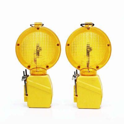 LED Solar Flashing Red/Yellow Warning Traffic Lamp for Road