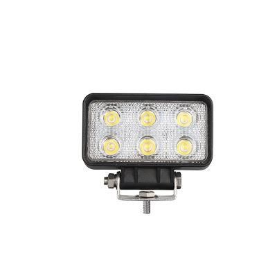 Improved Rectangle 4.5inch 18W Spot/Flood Epistar LED Car Light for Truck Excavator Offroad 4X4