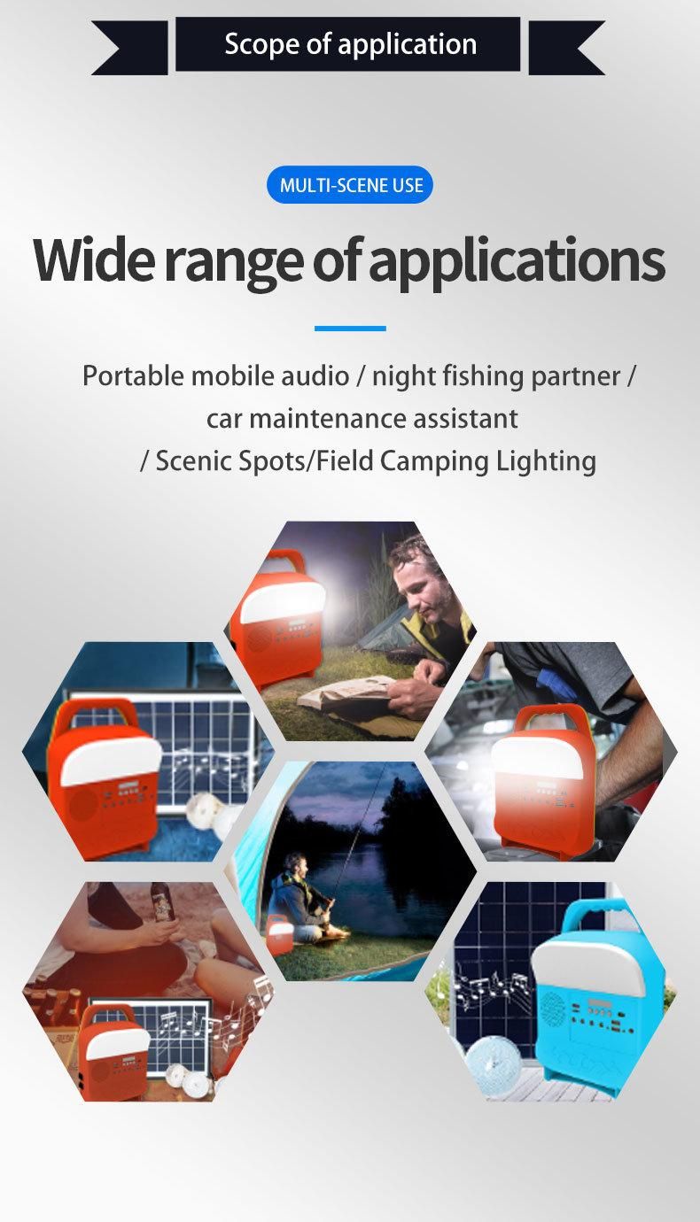 OEM Order Solar Radio Rechargeable LED Solar Emergency Lights Entertainment Radio Charge Phone