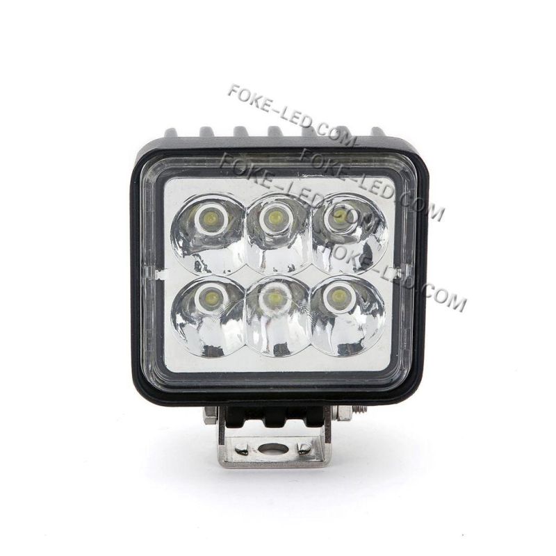 12V 24V 3 Inch Compact Square 18W LED Working Lamp for Tractors Trucks