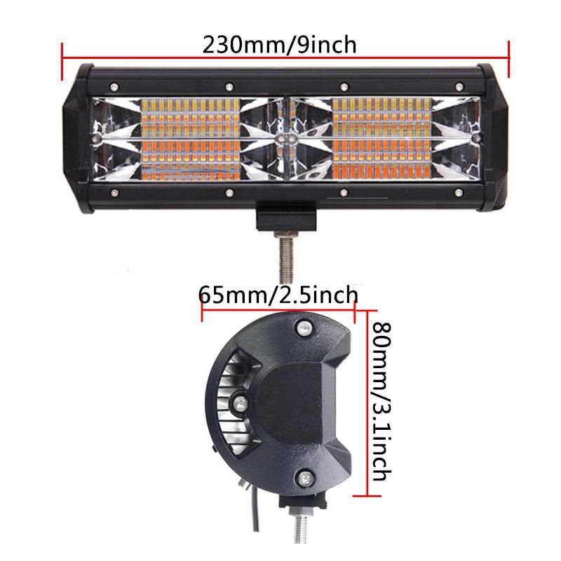 Dual Color 36W 72W 108W 180W 216W 252W 288W 324W 360W 396W 432W Truck LED Offroad Light Bar