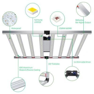 LED Grow Light Bar Samsung 800W 1000W Full Spectrum Lm301b Lm301h Gavita 1700e Indoor Growing Light