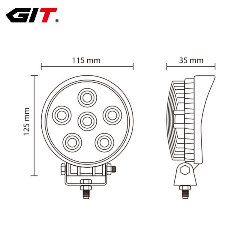 Low Cost 4" 18W Epistar Spot/Flood Round LED Working Lamp for Agricultural Tractor Offroad