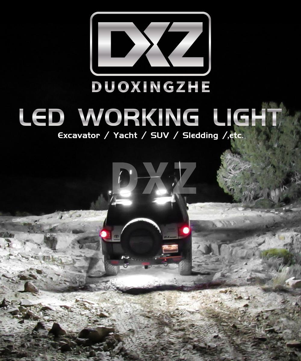 Dxz Waterproof LED Work Light Square 3inch Red and Blue Flashing Spotlight Fog LED Driving Light with for Vehicle Car Truck