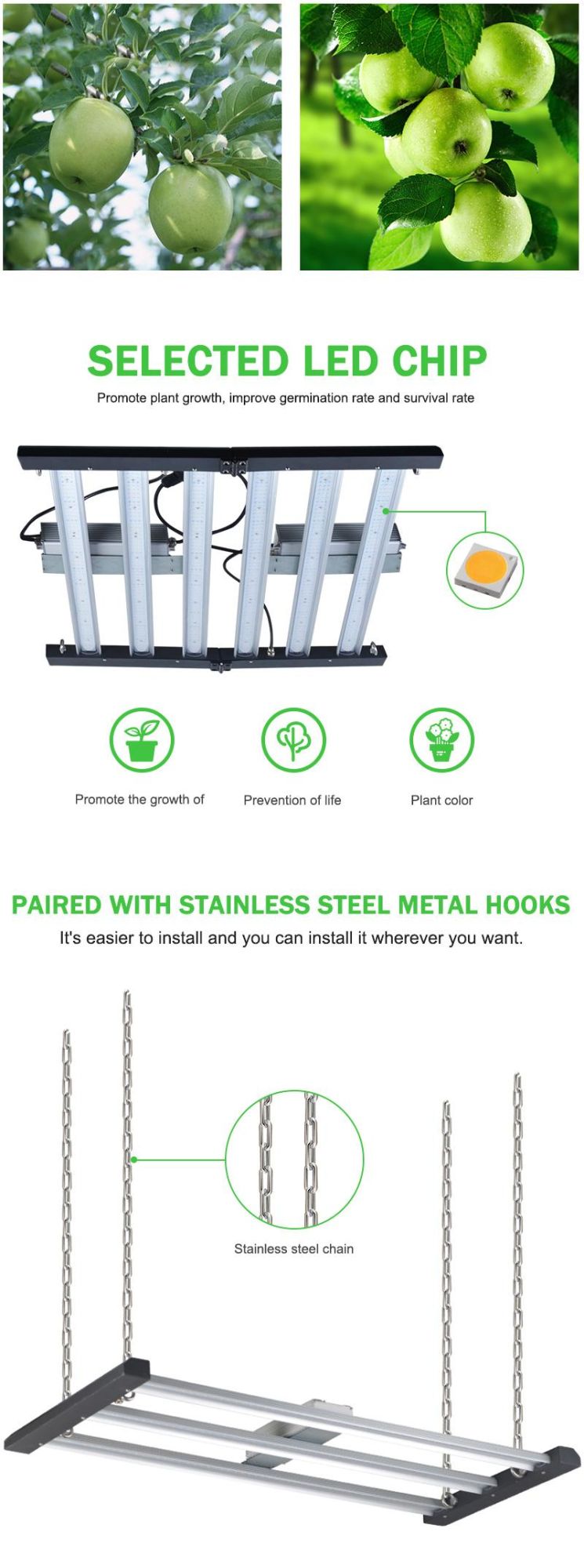 Grow Light for Indoor Plants Full Spectrum High Power White 1000watt LED Grow Light