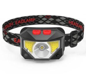 New LED Induction Red Light Fishing Headlamp Mini USB Built-in Battery Multifunctional Light COB Strong Light Headlamp Headlight