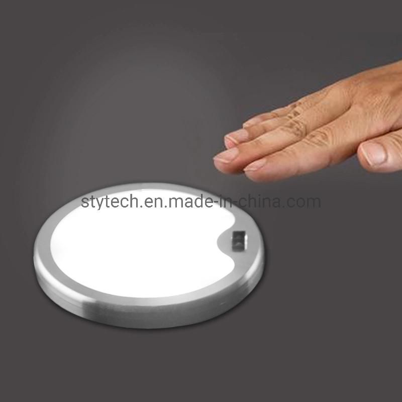 Hot-Selling DC 12V Aluminum 3W LED Motion Sensor Puck Counter/Wardrobe/Kitchen/Shoe/Showcase Cabinet Lighting