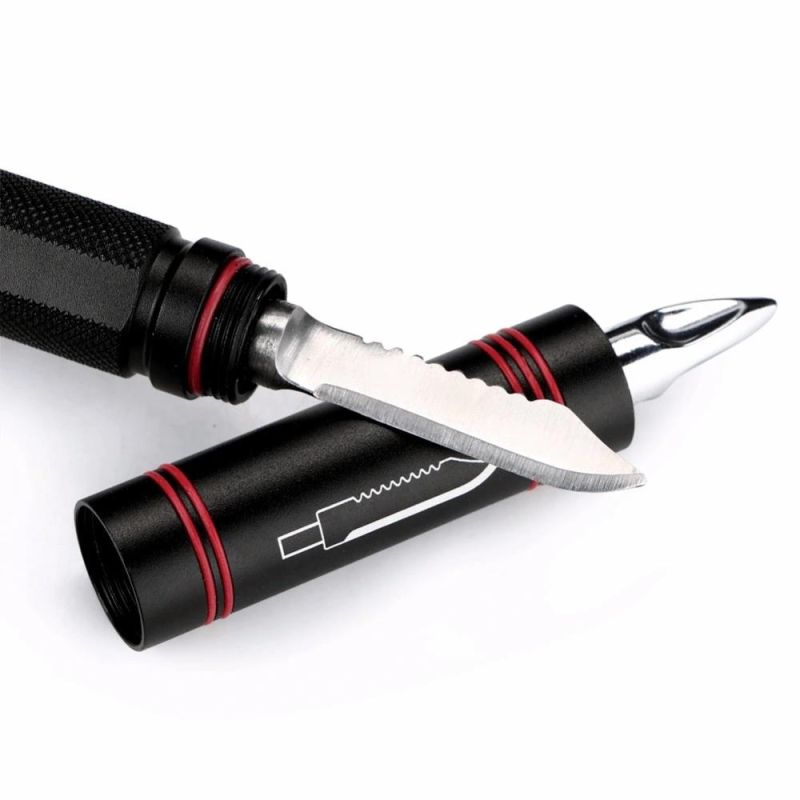 Portable Multifunction LED Torch with Protection Knife Glass Breaker Flashlight