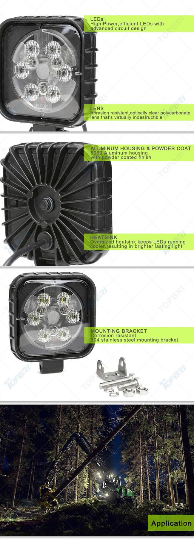 4" Square 18W Trap Beam LED Work Light for Construction