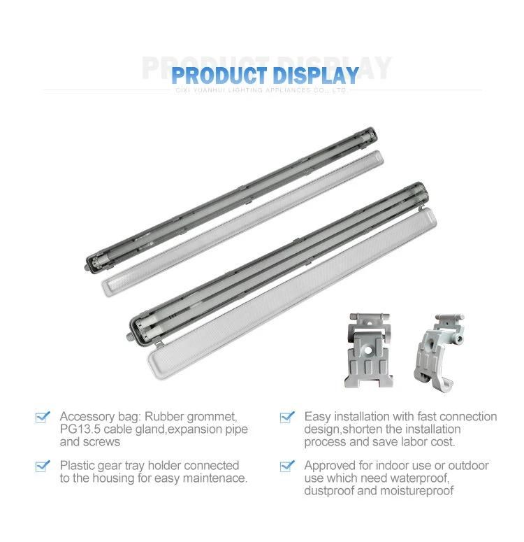 Hight Power Integrated LED Tube Lighting IP65 Tri-Proof Linear LED Batten Light, Lighting Fixture