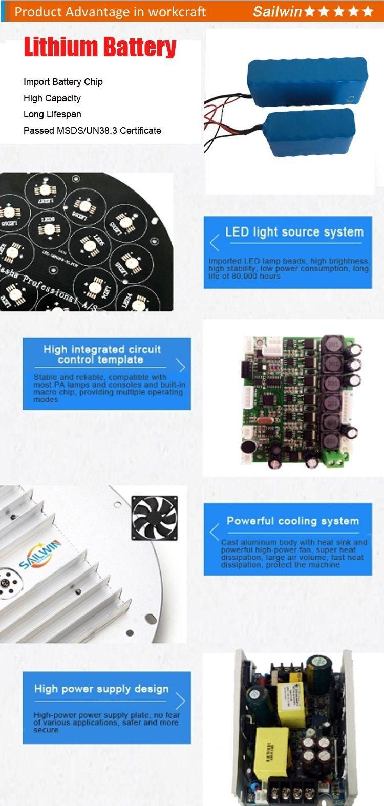 6in1 RGBWA+ UV DMX Wireless Battery Operated LED PAR Can