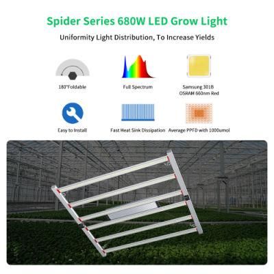 Dimmable 680W LED Grow Light High Power for Indoor Plant Growth