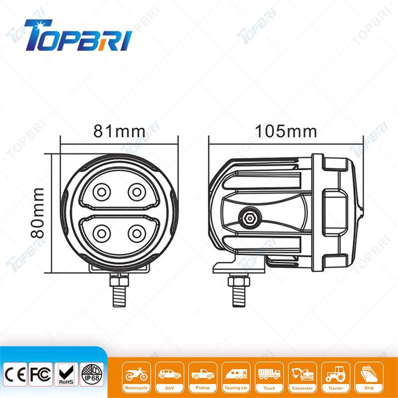 3.2inch 20W Flood LED Car Motorcycle Headlight for Auto