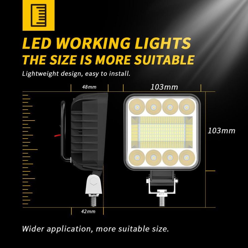 Dxz New Model 4inch 128LED Work Light White Spotlight Offroad for Truck Bus Boat Motorcycle Car Light Factory