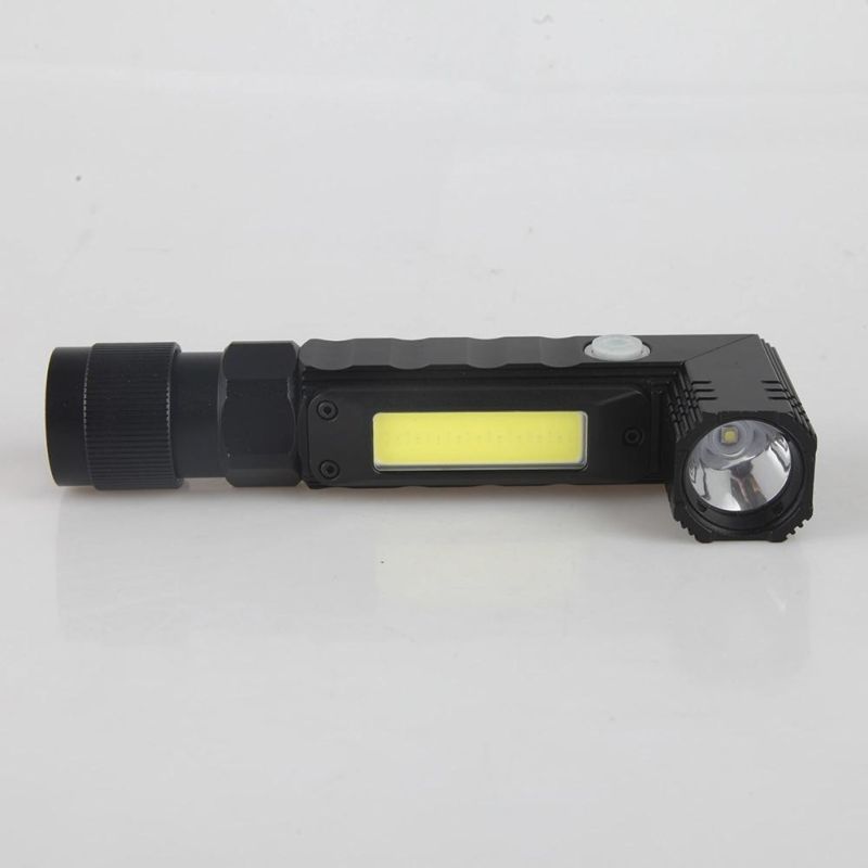 Yichen New Design Rechargeable LED Flashlight with Dual Emergency Light and Rotation Head