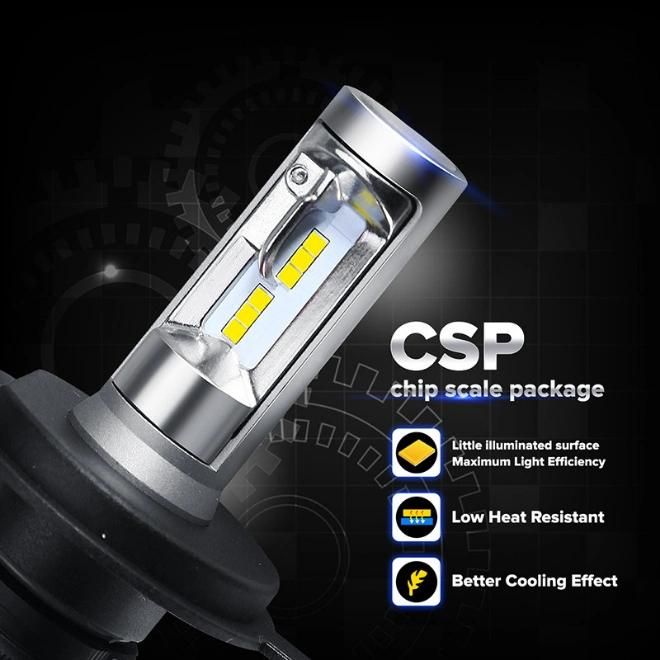 Super Bright H4/H13/ H7/H8/H11/9005/9006/880/881 S1 Focos LED Chip Csp LED Car Bulb