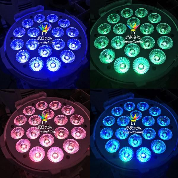 18PCS DMX DJ Disco Professional RGBWA UV Stage 15W/18W LED PAR Can 64 Light