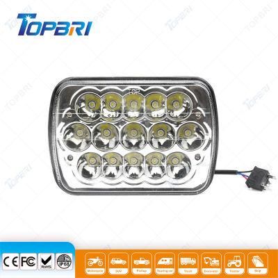 12V Rectangle 45W Truck CREE LED High Low Beam Headlamp