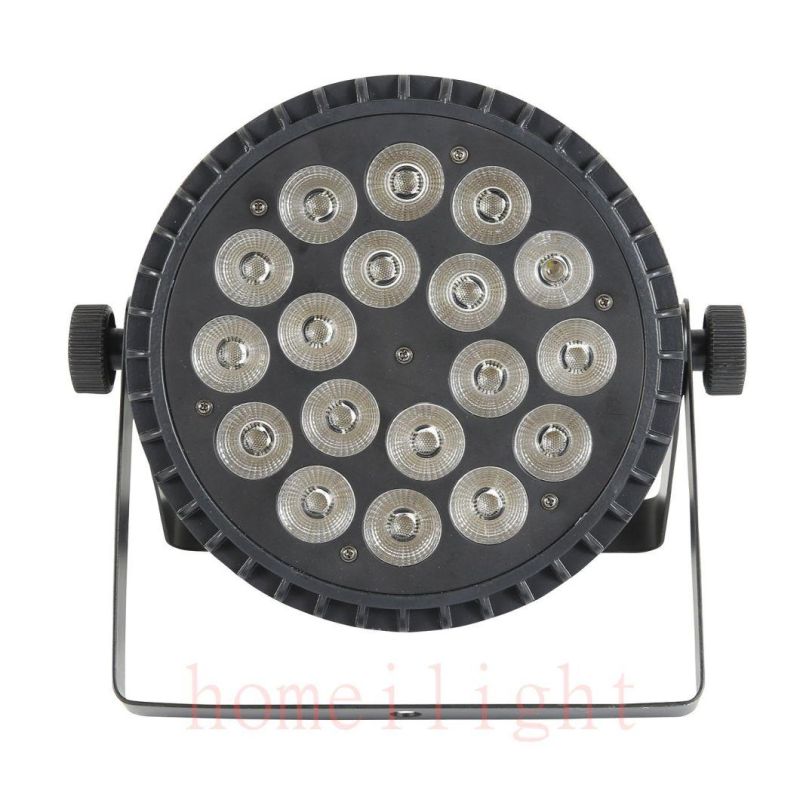DMX Control Professional Disco Night Event PAR Can 18PCS 18W RGBWA UV 6 in 1 PAR Lights LED Flat PAR Light