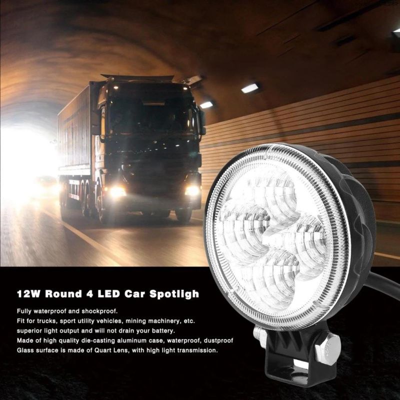 12V 24V LED Work Light 12W Spot Flood LED Motorcycle Light LED Offroad Light Car Lamp 6000K