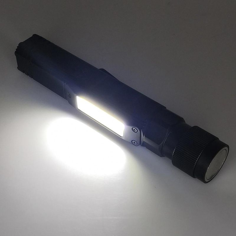 Yichen New Design Rechargeable LED Flashlight with Dual Emergency Light and Rotation Head