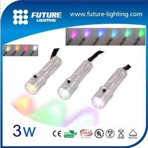 Shenzhen 3 Years Warranty Portable Emergency Battery Powered Full Color RGB LED Flashlight 3W