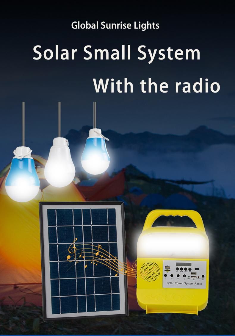 Solar Outdoor Lighting System with Bluetooth Radio Mobile Charging LED Lighting